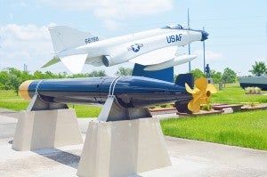 The torpedo exhibit at Golden Triangle Veterans Memorial Park in Port Arthur will soon be paired with an engraved memorial stone honoring area submarine veterans.