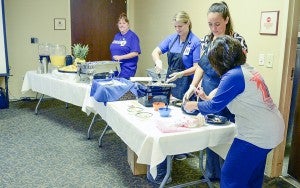 The Medical Center featured cooking demonstrations for a heart smart breakfast during its community heart health fair Wednesday.