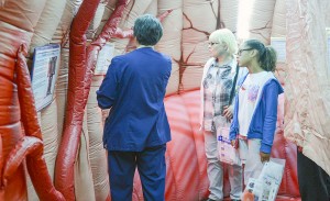 The Medical Center featured a massive inflatable brain that people could walk through during its community heart health fair Wednesday.