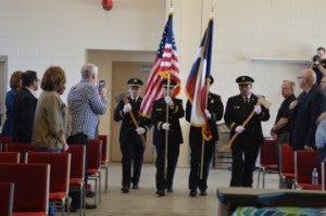 Members of Port Arthur Honor Guard during a retirement celebration and change of command at Port Neches Fire Department on Friday in Port Neches. Mary Meaux/The News 